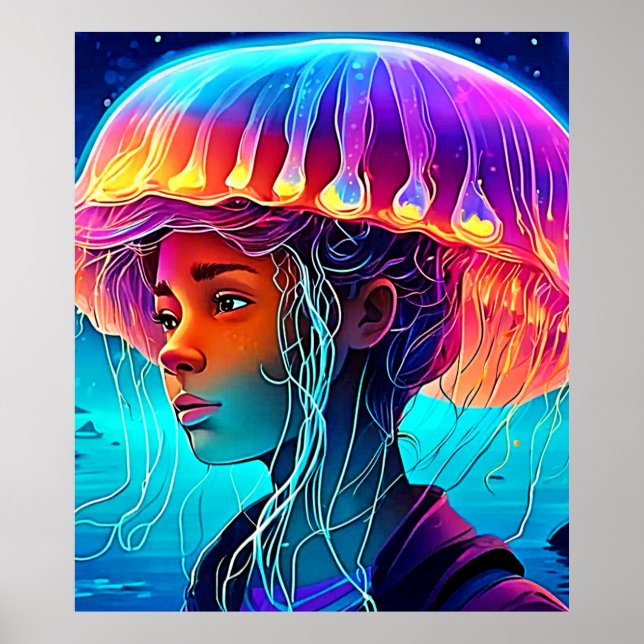 Jellyfish Girl Art Poster (Front)