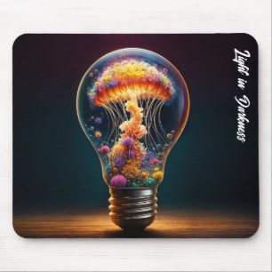 Jellyfish glass bulb glowing surreal fantasy art mouse mat
