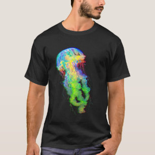 Jellyfish Glitch Aesthetic Deep Sea Art T-Shirt