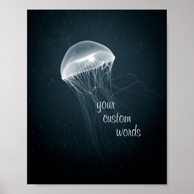 Jellyfish Glow with Customised Text Poster (Front)