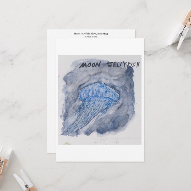 Jellyfish Greeting Card (Front/Back In Situ)