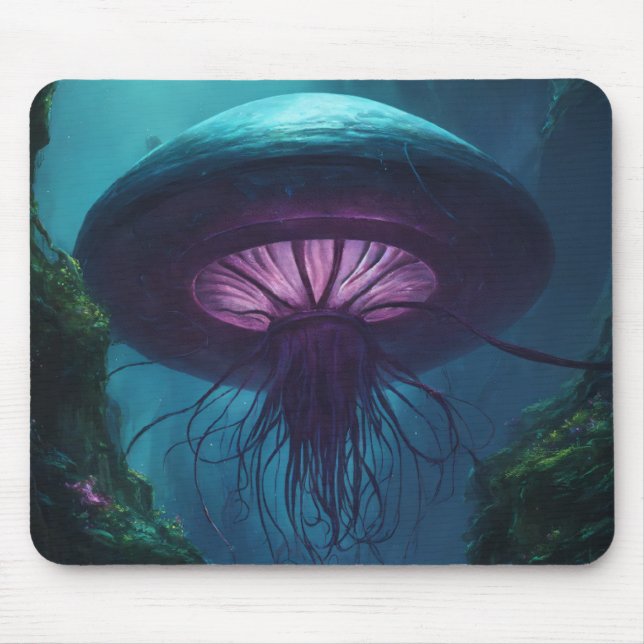 Jellyfish Illustration Mouse Mat (Front)