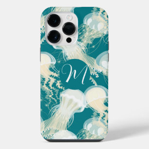 Jellyfish In Blue Ocean Summer Season Monogram iPhone 14 Pro Max Case