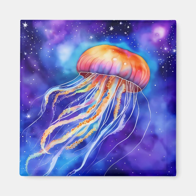 Jellyfish in the Ocean abstract Magnet (Front)