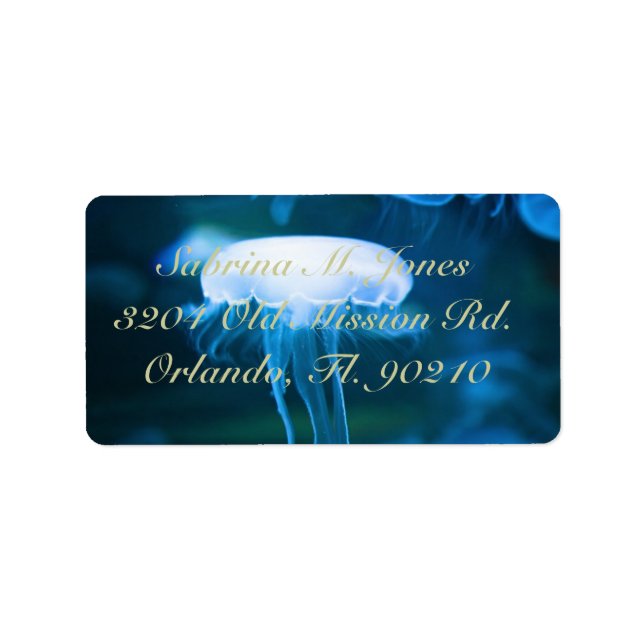 jellyfish jelly fish address label (Front)