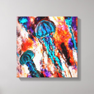Jellyfish Jump Electric Canvas Print