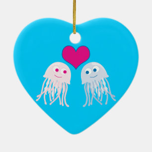Jellyfish Love Ceramic Tree Decoration