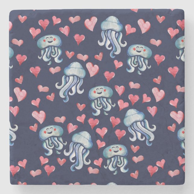 Jellyfish Love Stone Coaster (Front)