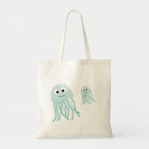 jellyfish mama and baby tote bag
