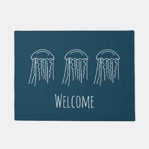 Jellyfish marine life aquatic modern doormat