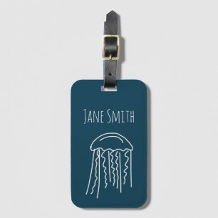 Jellyfish marine life aquatic modern luggage tag