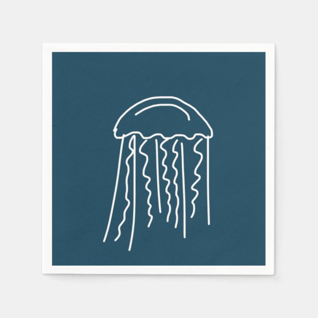 Jellyfish marine life aquatic modern napkin (Front)