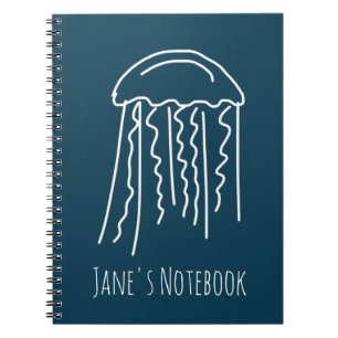 Jellyfish marine life aquatic modern notebook