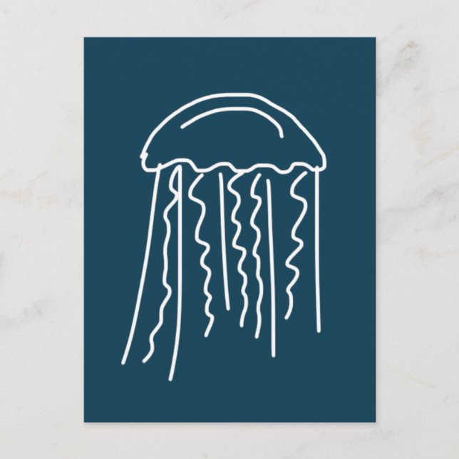 Jellyfish marine life aquatic modern postcard (Front)