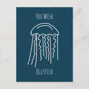 Jellyfish marine life aquatic modern postcard