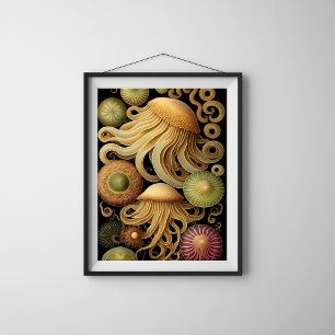 Jellyfish   Modern Haeckel Poster