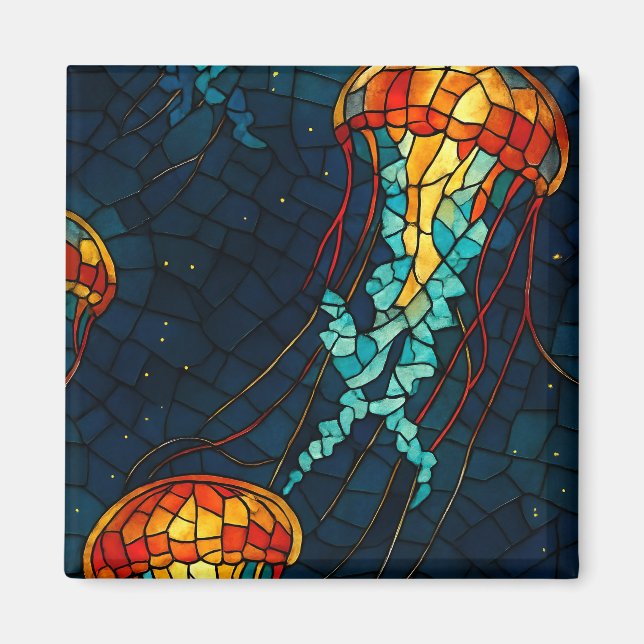 jellyfish mosaic magnet (Front)