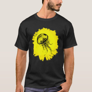 Jellyfish Motif Toxic Jellyfish With Nettles Soft T-Shirt