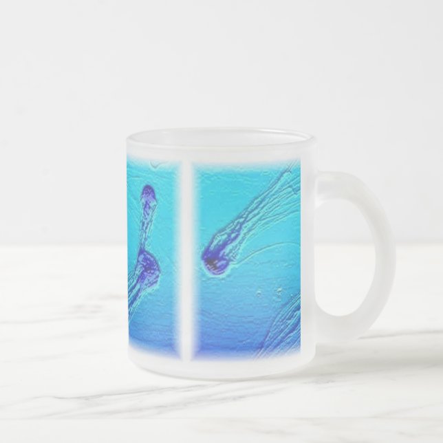 "jellyfish mug" by kasi jo frosted glass coffee mug (Right)