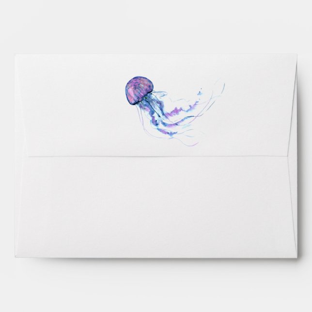 Jellyfish Ocean Beach Under The Sea Baby Shower  Envelope (Back (Top Flap))