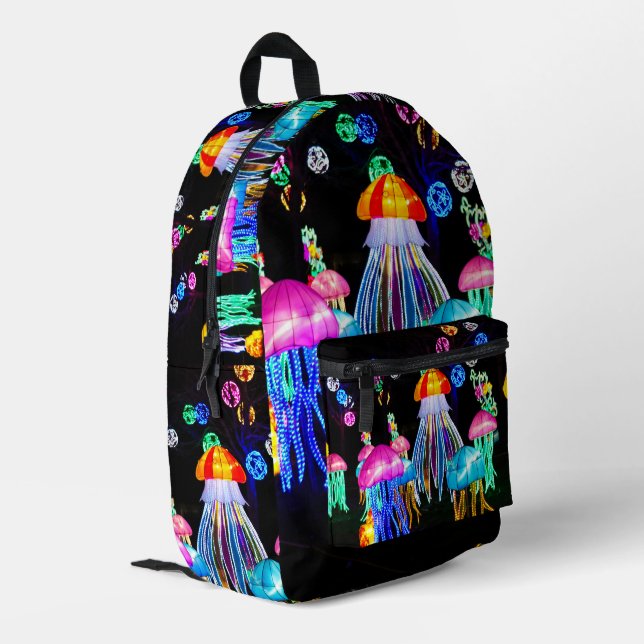 Jellyfish of Lights  Printed Backpack (Back Corner Left)