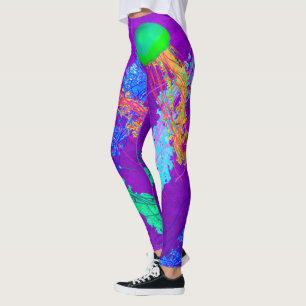 Jellyfish on Purple - Leggings