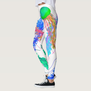 Jellyfish on White - Leggings