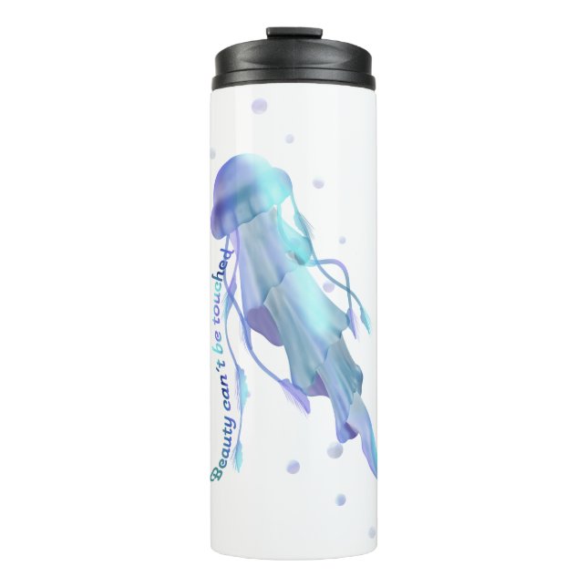 Jellyfish Painting Thermal Tumbler with Quote (Front)