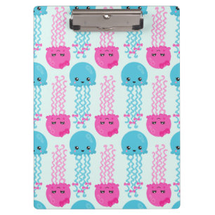 Jellyfish Pattern, Cute Jellyfish, Sea Animals Clipboard