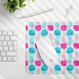 Jellyfish Pattern, Cute Jellyfish, Sea Animals Mouse Mat