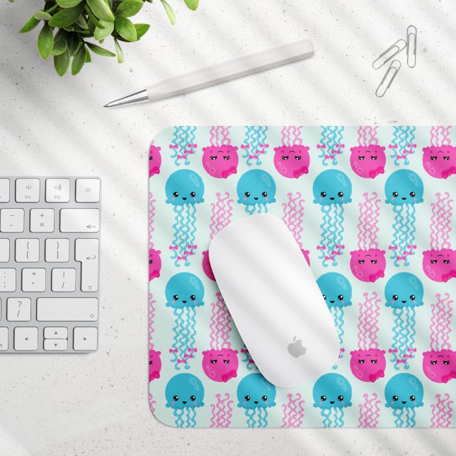 Jellyfish Pattern, Cute Jellyfish, Sea Animals Mouse Mat (Creator Uploaded)
