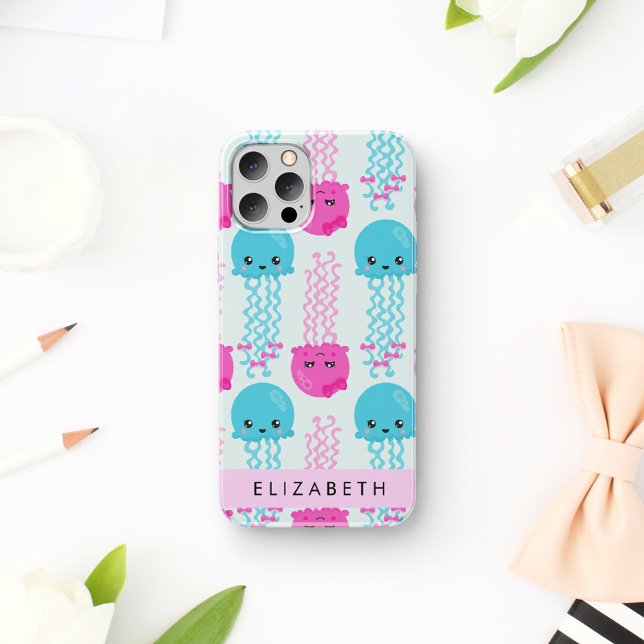 Jellyfish Pattern, Cute Jellyfish, Sea, Your Name Case-Mate iPhone Case (Creator Uploaded)