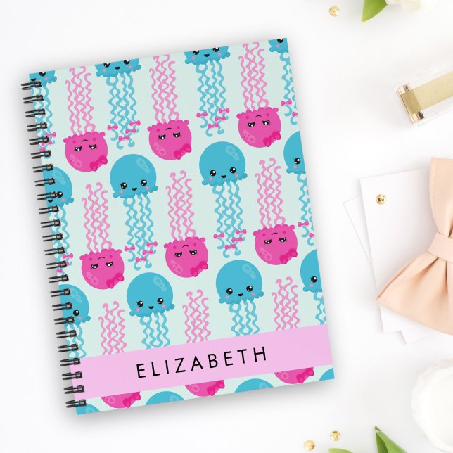 Jellyfish Pattern, Cute Jellyfish, Sea, Your Name Planner (Creator Uploaded)