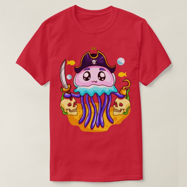 Jellyfish Pirate Party Day T-Shirt (Design Front)
