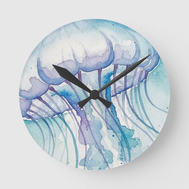 Jellyfish Round Clock (Front)