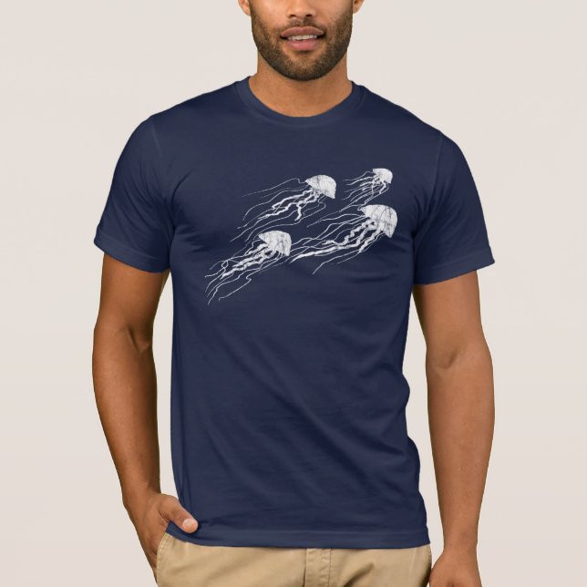 Jellyfish Silhouettes dark tee shirt (Front)