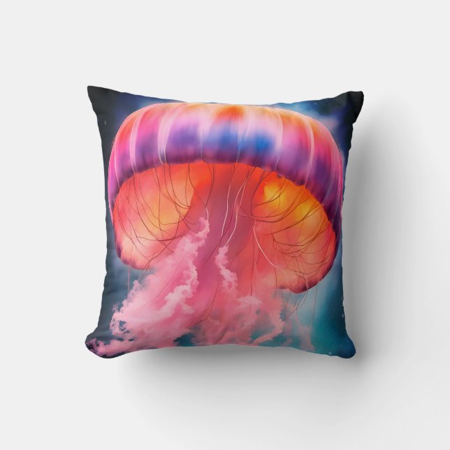 Jellyfish Throw Pillow (Front)