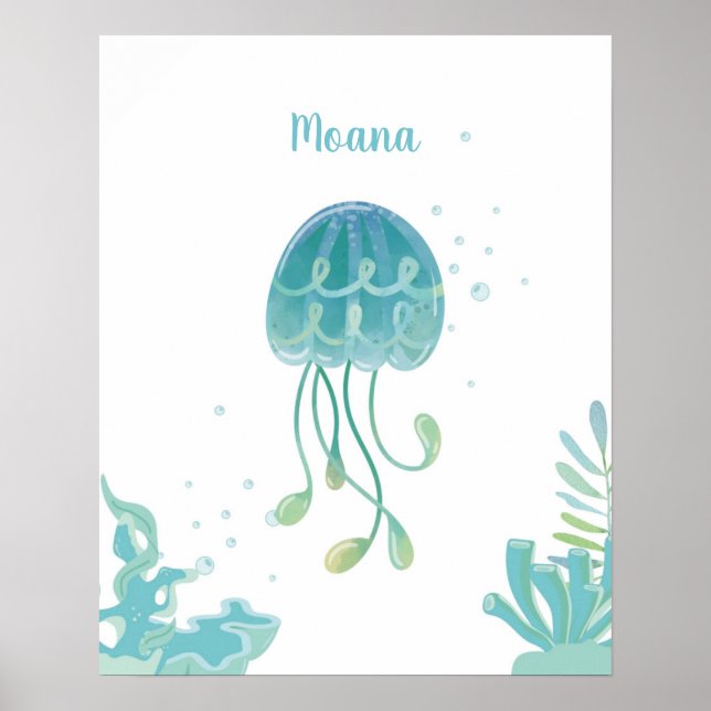 Jellyfish Tidal Comfort Customisable Poster (Front)