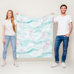 Jellyfish Underwater Adventure Pattern Fleece Blanket