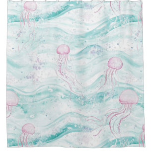 Jellyfish Underwater Adventure Pattern Shower Curtain