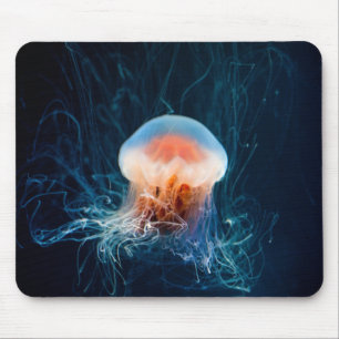 Jellyfish Underwater - Dark Glow Mouse Mat