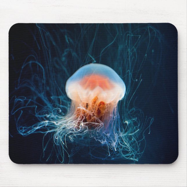 Jellyfish Underwater - Dark Glow Mouse Mat (Front)