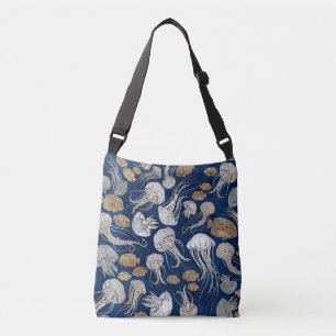 Jellyfish Underwater Pattern Crossbody Bag