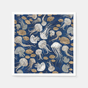 Jellyfish Underwater Pattern Napkin