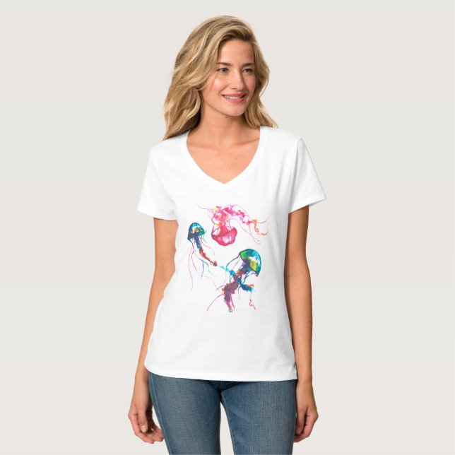 Jellyfish V-Neck Shirt (Front Full)
