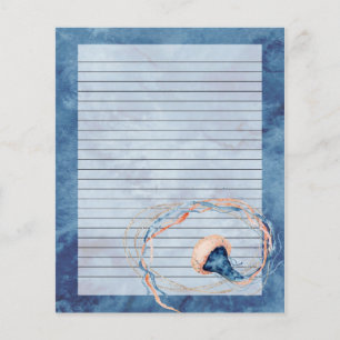 Jellyfish Watercolor Lined Letter Writing Paper