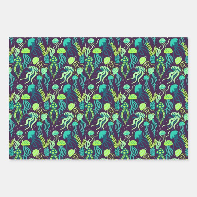 Jellyfish  wrapping paper sheet (Front)
