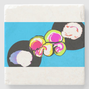 Jellyfishes neon stone coaster