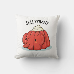 Jellyphant Funny Elephant Jelly Pun  Cushion
