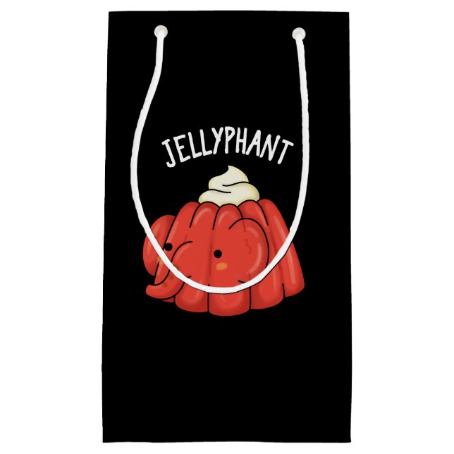 Jellyphant Funny Elephant Jelly Pun Dark BG Small Gift Bag (Front)